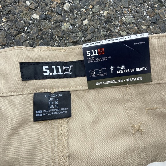 NEW 5.11 Tactical Taclite Pro Pants Men's Khaki Utility 32x34 - Picture 4 of 7
